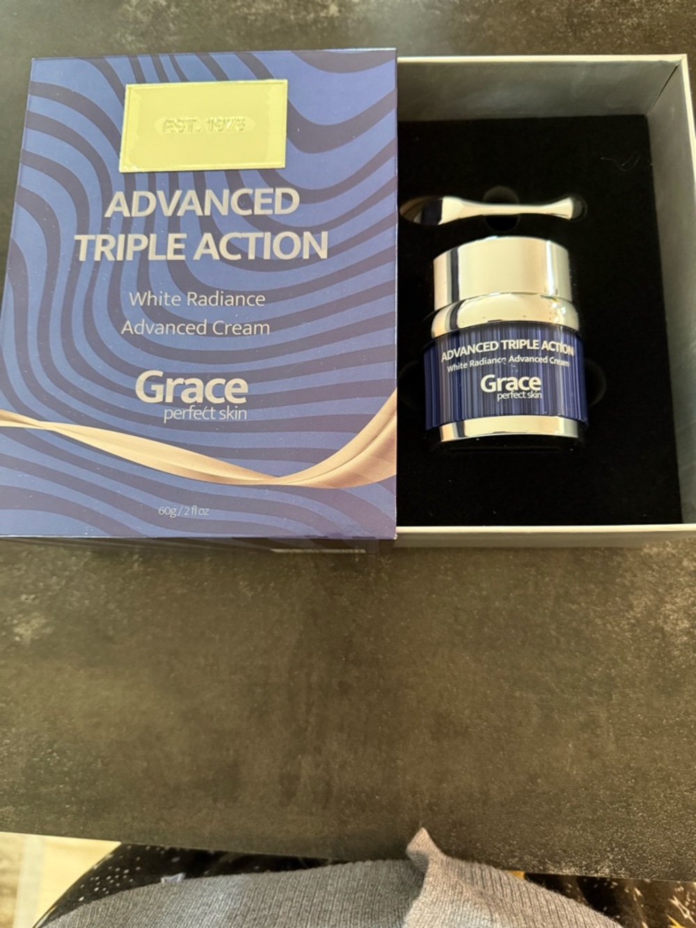 Grace Advanced Triple Action White Radiance Cream - Blue‎ and Silver